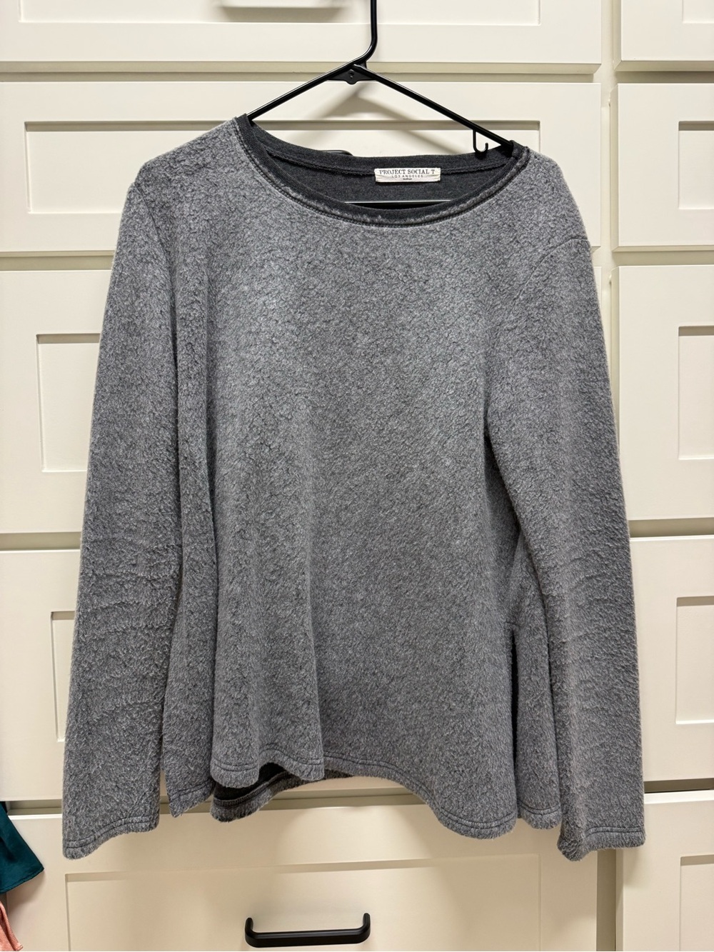 Project Social T Women's Heather Gray Crewneck Pullover Sweatshirt